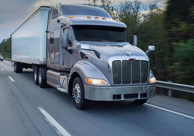 Grey semi-truck.